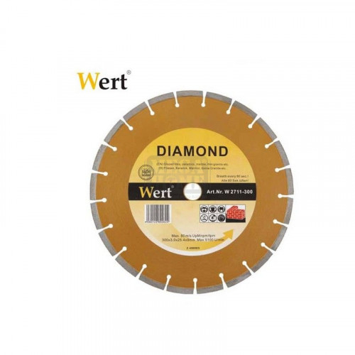 Сегментиран диамантен диск за гранит и мрамор WERT 115-350 мм