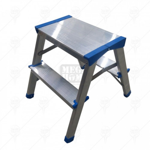 Двустранна алуминиева стълба с две стъпала Val import Drabest