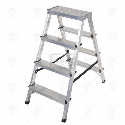 Двустранна алуминиева стълба с четири стъпала Val import Drabest