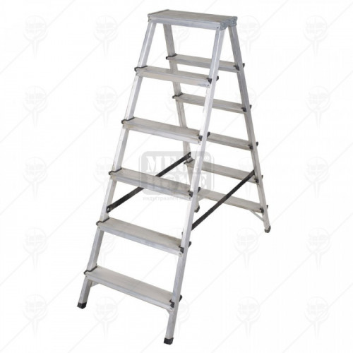 Двустранна алуминиева стълба с шест стъпала Val import Drabest