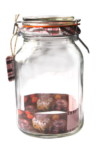 Квадратен буркан с клипс 500-2000 мл.