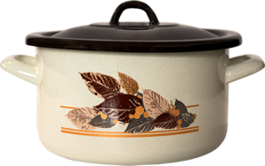 Емайлирана плитка тенджера с декор 3,6 л.