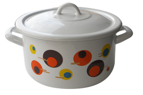 Емайлирана плитка тенджера с декор 3,6 л.