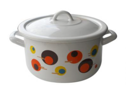 Емайлирана плитка тенджера с декор 5,7 л.