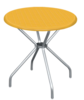 Жълта маса с алуминиеви крака ВЕТА 80 x 72,5 cм.-megahome.bg