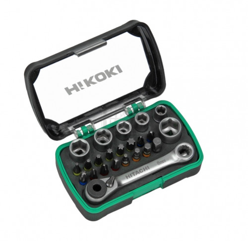 Комплект тресчотка с вложки и битове Hikoki-Hitachi 24 броя