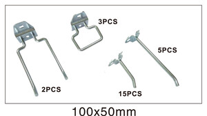 Комплект куки за стена за инструменти 25 броя Комплект куки за стена за инструменти 25 броя