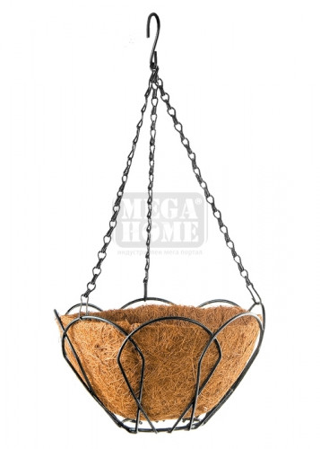 Кашпа висяща D 30 см метална с кокосова кошница Palisad
