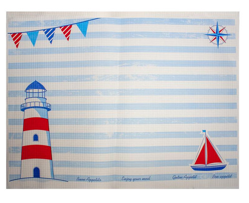 Хартиена подложка за хранене с декор "Морски Фар" 30 x 40 см.-250 броя в пакет