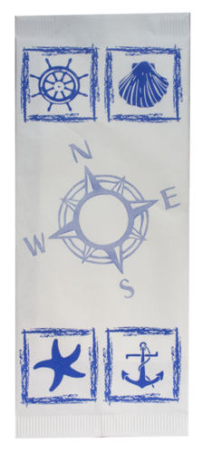 Хартиен джоб за прибори със салфетка 11 x 25 cм.-125 броя.