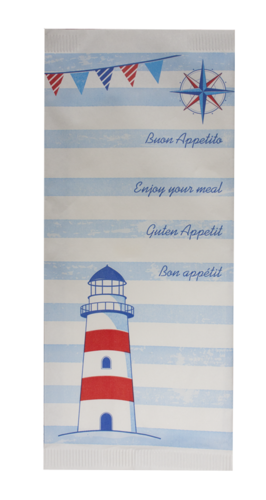 Хартиен джоб за прибори със салфетка 11 x 25 cм.-125 броя.