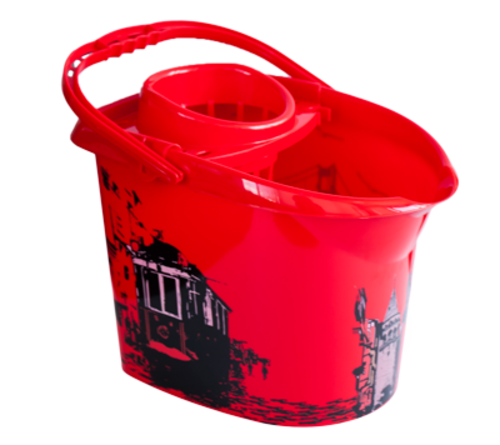 Пластмасова кофа с цедка и декор 14 л.