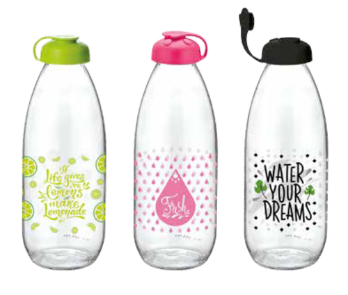 Стъклена бутилка за мляко с декор "Milky" 1 л.