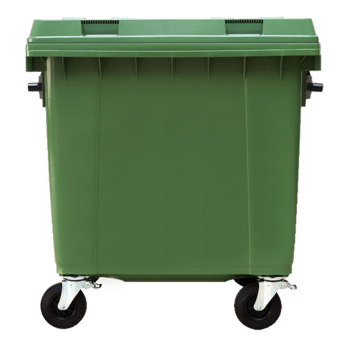 Пластмасов контейнер, 1100 Л, с плосък капак