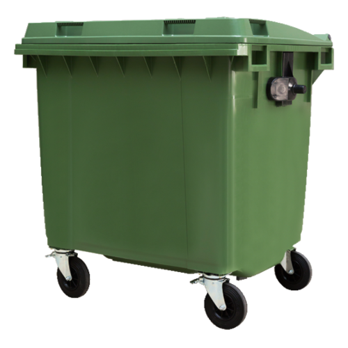 Пластмасов контейнер, 1100 Л, с плосък капак