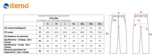 Зимен работен панталон Stenso Collins Winter Син