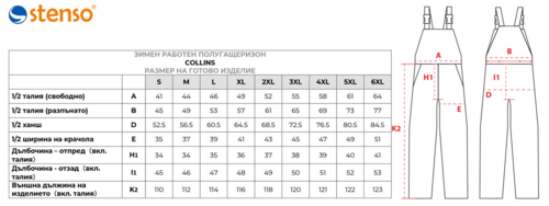 Зимен работен полугащеризон Stenso Collins Winter Син