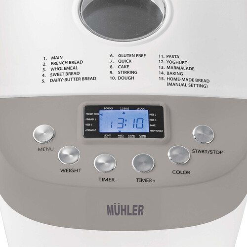 Хлебопекарна Muhler MBM-1509 с две бъркалки 850 W