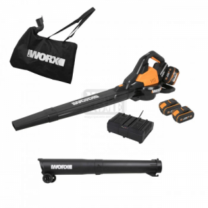 Акумулаторен листосъбирач Worx WG583E 2x20V с батерии и зарядно Акумулаторен листосъбирач Worx WG583E 2x20V с батерии и зарядно