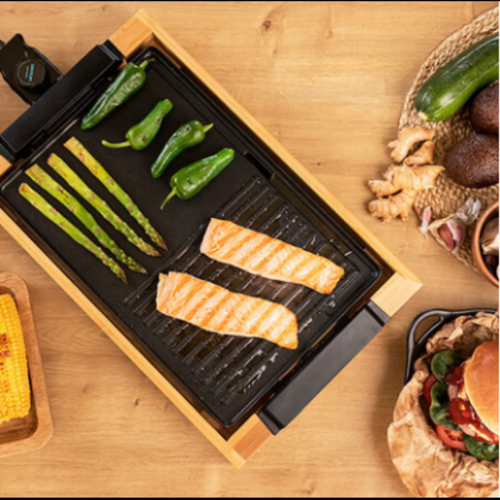 Електрическа скара Cecotec Tasty Grill 2000 Bamboo Black
