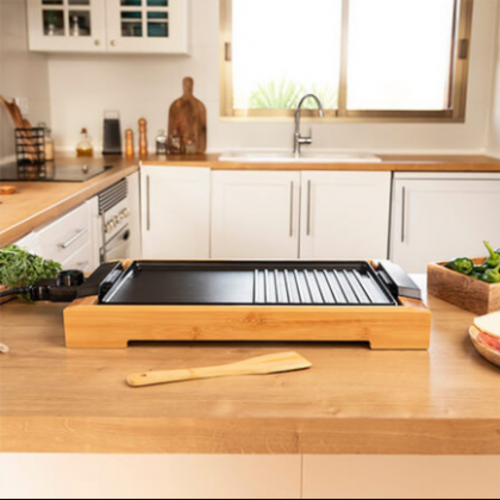 Електрическа скара Cecotec Tasty Grill 2000 Bamboo Black