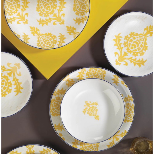 Сервиз за хранене Kutahya YASEMIN жълто 24 части