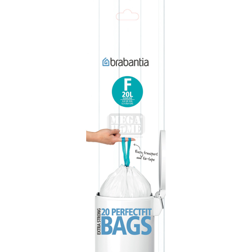 Торба за кош Brabantia PerfectFit Bo 20 броя бял