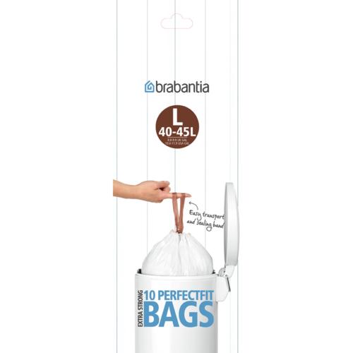 Торба за кош Brabantia PerfectFit 10 броя бял
