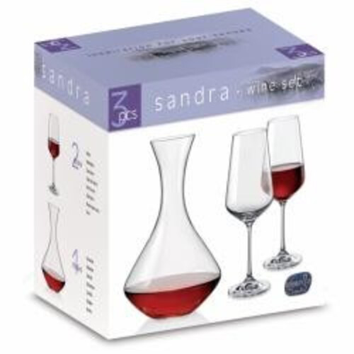 Стъклен комплект от декантер с чаши Crystalex SANDRA 31AA9 40728