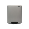 Кош за смет Brabantia Bo Pedal Mineral Concrete Grey 2x30 л.-megahome.bg