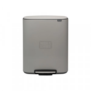Кош за смет Brabantia Bo Pedal Mineral Concrete Grey 2x30 л. Кош за смет Brabantia Bo Pedal Mineral Concrete Grey 2x30 л.