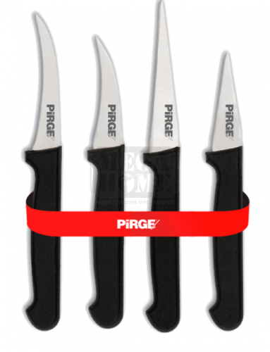 Комплект от 4 броя карвинг извити ножове с черна дръжка PIRGE