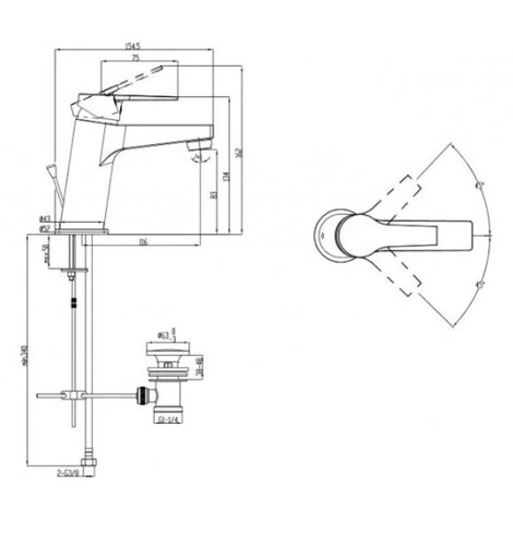 Едноръкохватков смесител за мивка Makena Никол