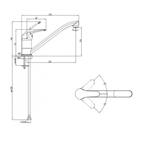 Едноръкохватков смесител за кухня Makena Ники