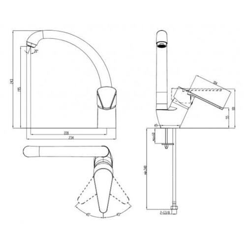 Едноръкохватков смесител за кухня Makena Лорена