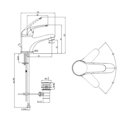 Едноръкохватков смесител за мивка Makena Ники