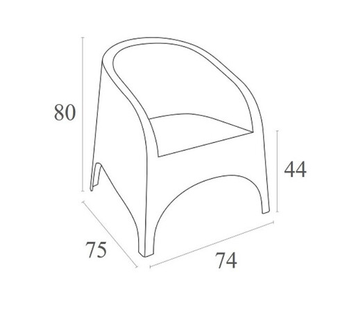 Кресло Horecano Aruba 74х75хh80 см