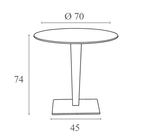 Кръгла маса Horecano Riva  Ø70xh74 см