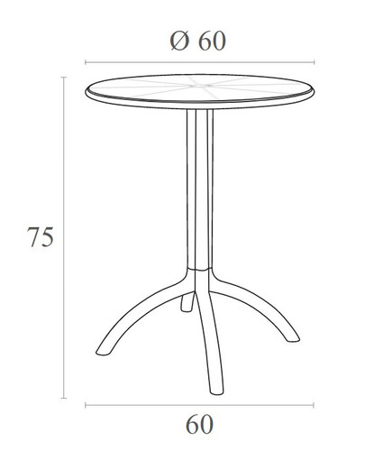 Кръгла маса Horecano Octopus Ø60хh75 см