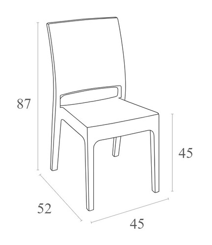 Стол без подлакътници Horecano Florida 45х52хh87 см