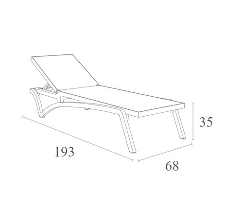 Шезлонг Horecano Pacific 193x68xh35 см