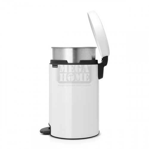 Кош за смет с педал Brabantia NewIcon 12L, White метална кофа