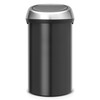 Кош за смет Brabantia Touch Bin 60L, Matt Black, метален капак-megahome.bg
