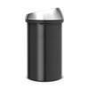Кош за смет Brabantia Touch Bin 60L, Matt Black, метален капак-megahome.bg