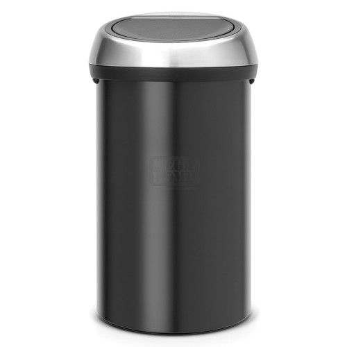 Кош за смет Brabantia Touch Bin 60L, Matt Black, метален капак