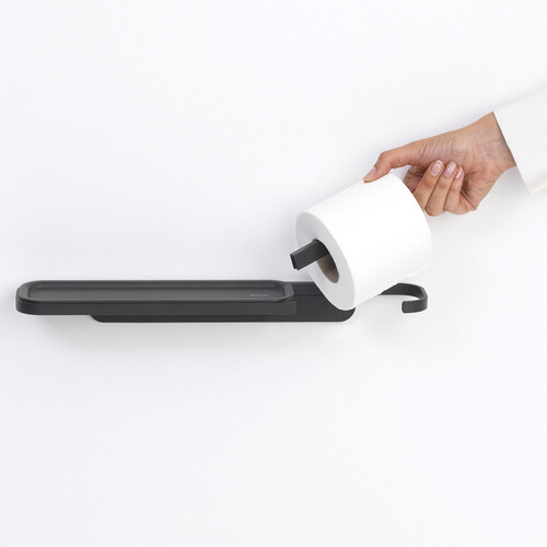 Държач за тоалетна хартия с рафт Brabantia MindSet Mineral Infin