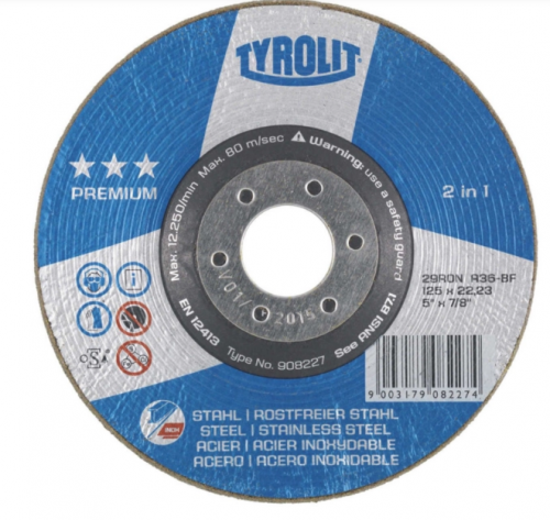 Карбофлексов диск за шлайфане на метал Tyrolit, 125 х 22.2