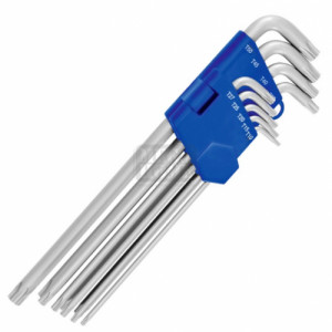 Комплект двустранни Г-образни ключове Heytec Torx 9 броя Комплект двустранни Г-образни ключове Heytec Torx 9 броя
