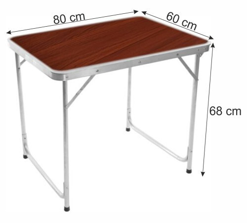 Маса за къмпинг MAXIMA, 80х60хH68 см, Кафява