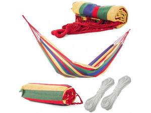 Градински хамак с 2 въжета за връзване  200x80 см Градински хамак с 2 въжета за връзване  200x80 см